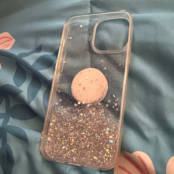Glitter Phone Case with Stand - Silver - Picture 2 of 3